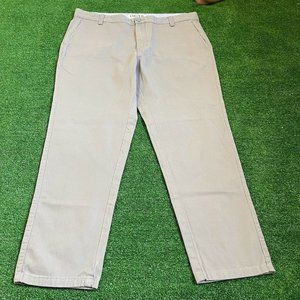 Custer Flat Front Straight Leg Classic Fit Oxford Chino Khaki Y2K Pants Size 40